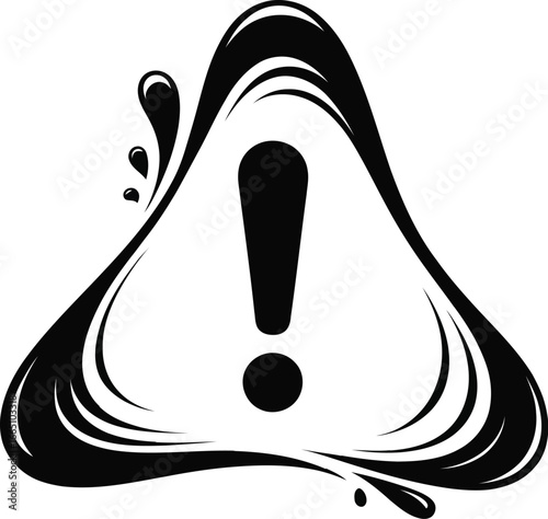 Minimalist Warning Symbol  Modern Hand Drawn Triangle with Exclamation for Safety UI, Manuals, Infographics, UX Alert, and Caution Signage