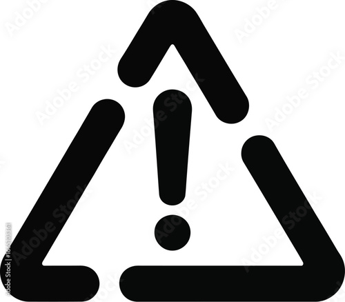 Minimalist Warning Symbol  Modern Hand Drawn Triangle with Exclamation for Safety UI, Manuals, Infographics, UX Alert, and Caution Signage