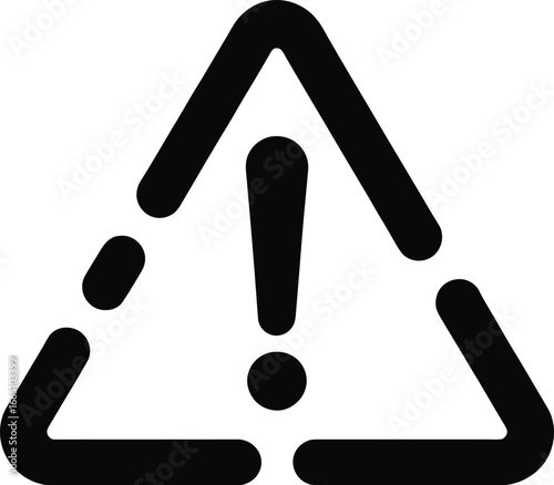 Minimalist Warning Symbol  Modern Hand Drawn Triangle with Exclamation for Safety UI, Manuals, Infographics, UX Alert, and Caution Signage