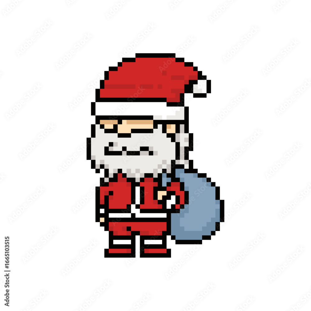 Obraz premium SANTA CLAUS CUTE PIXEL ART