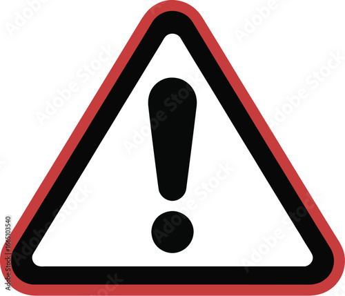 Minimalist Warning Symbol  Modern Hand Drawn Triangle with Exclamation for Safety UI, Manuals, Infographics, UX Alert, and Caution Signage