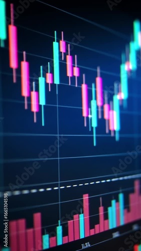 Candlestick charts for financial markets - Animated moving