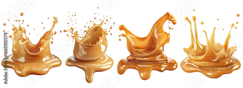 Caramel or coffee drink splashes