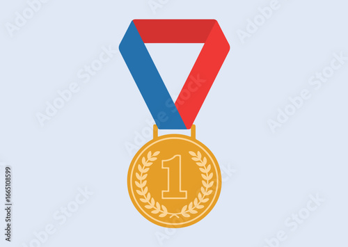 Gold medal first place Vector design