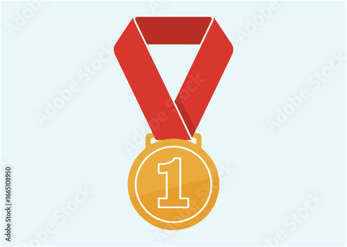 Gold medal first place Vector design
