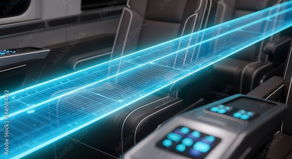 Fototapeta premium Luxury vehicle interior with futuristic technology