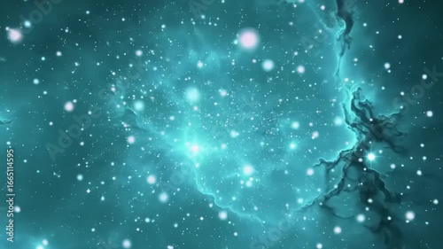 Wallpaper Mural Gentle Drift Through a Glowing Blue-Green Nebula Torontodigital.ca