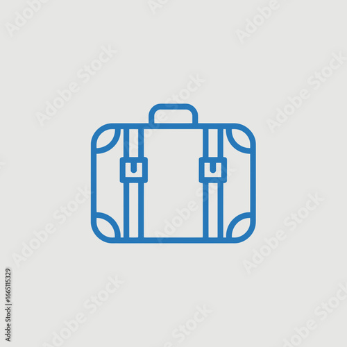 Travel Suitcase Icon Vector – Luggage Bag Outline Illustration