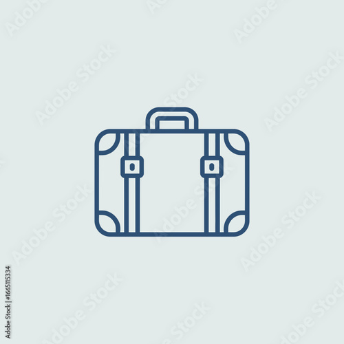 Travel Suitcase Icon Vector – Luggage Bag Outline Illustration
