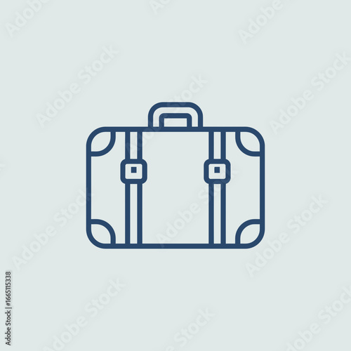 Travel Suitcase Icon Vector – Luggage Bag Outline Illustration