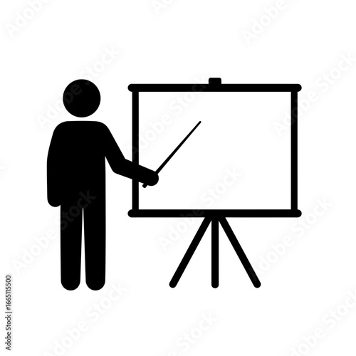 Presentation Icon Vector Teacher Training Board Illustration