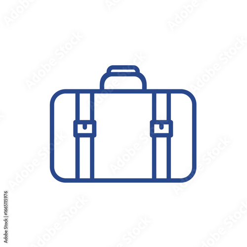 Travel Suitcase Icon Vector – Luggage Bag Outline Illustration