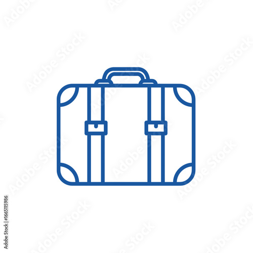 Travel Suitcase Icon Vector – Luggage Bag Outline Illustration
