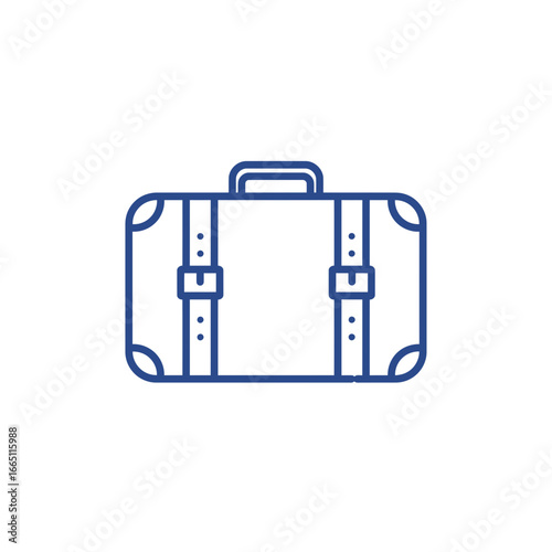Travel Suitcase Icon Vector – Luggage Bag Outline Illustration