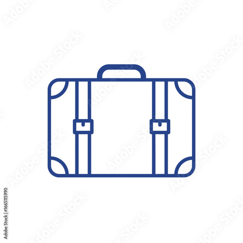 Travel Suitcase Icon Vector – Luggage Bag Outline Illustration