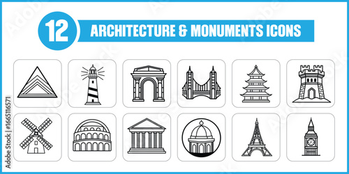 Architecture And Monuments Icons