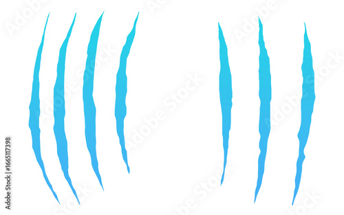Quadro em tela Set of two blue claw mark vectors