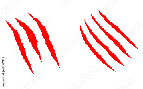 Foto Set of two red claw marks