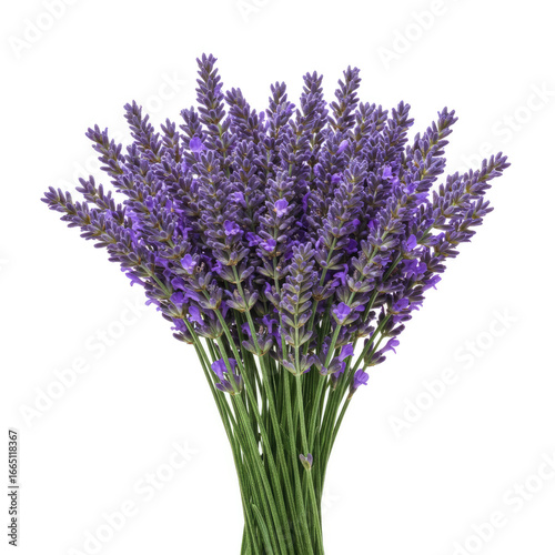 Lavender Bouquet With Stems On Clean White Background