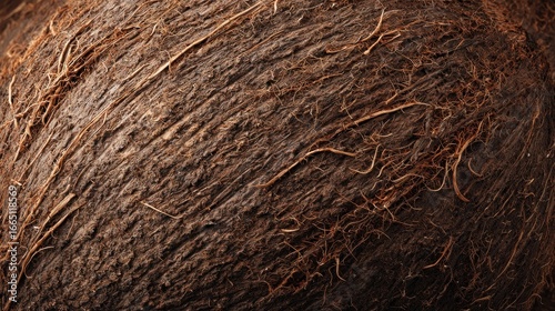 Close-up coconut husk texture