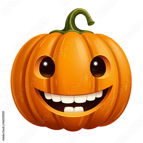 Smiling Jack-o'-Lantern Pumpkin: Halloween Decoration