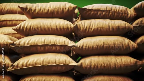 Stacked Burlap Sacks A Glimpse into Global Commodity Trade and Agricultural Production