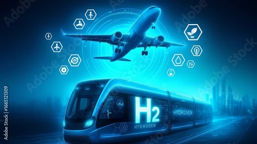 Hydrogen-Powered Transportation with Digital Interface for Sustainable Airplane and Train Systems in Future Mobility