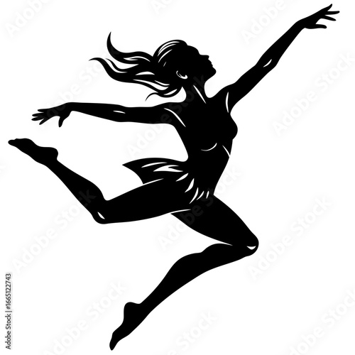 Graceful Black and White Ballet Dancer Art