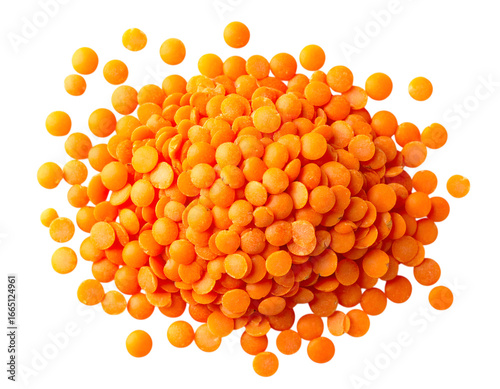 Pile of Orange Lentils: A vibrant and colorful heap of orange lentils, a nutritious and versatile ingredient for culinary creations.
