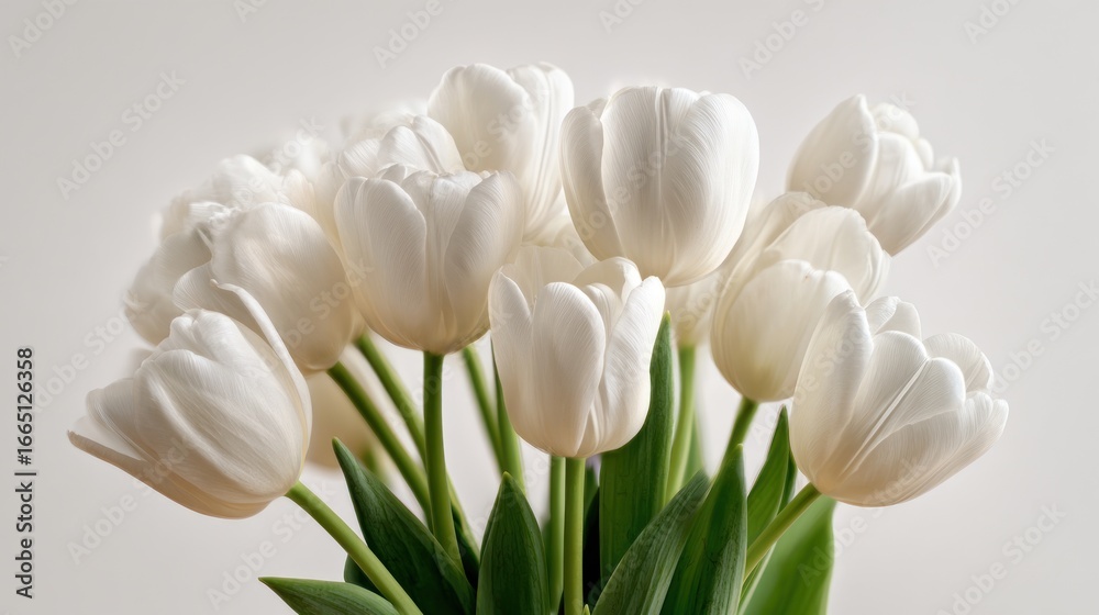 Fototapeta premium Close-up of a bouquet of white tulips