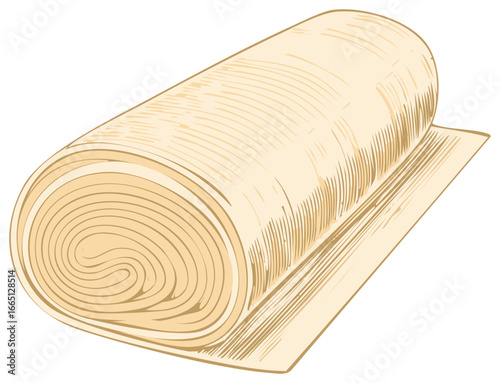 Roll of Wallpaper or Fabric with an Etched Sketch Effect for Wall Coverings and Interior Decorating