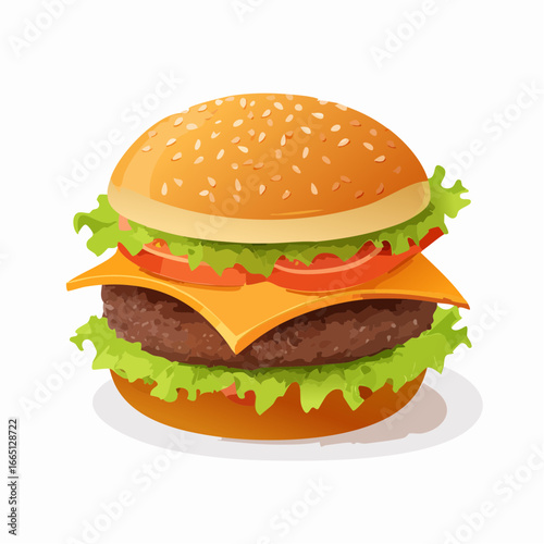 Juicy Cheeseburger with Sesame Seed Bun
