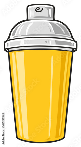 Golden Liquid Cocktail Shaker with Silver Cap
