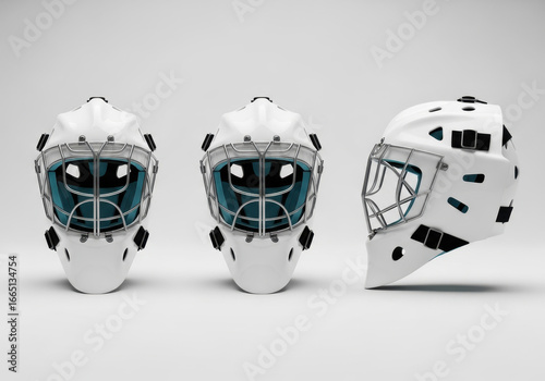 White Hockey Goalie Mask