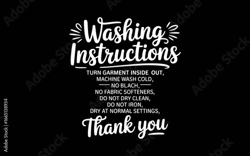 Washing Instructions Care svg t-shirt quotes design