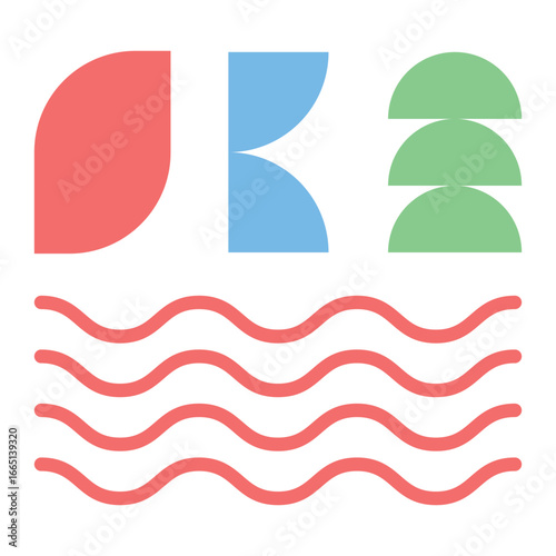 Colorful Geometric Shapes Vector Illustration
