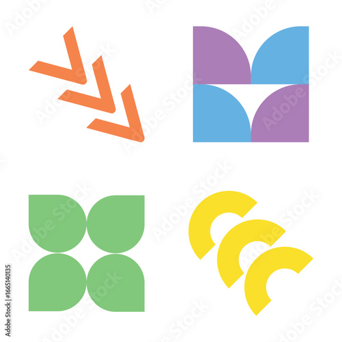 Colorful Geometric Shapes Vector Illustration