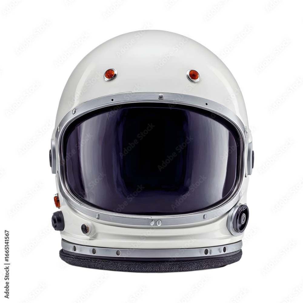 Fototapeta premium Classic White Space Helmet with Clear Visor for Astronaut and Space Exploration Theme
