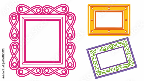 Vector design of decorative picture frames for artistic and home styling uses