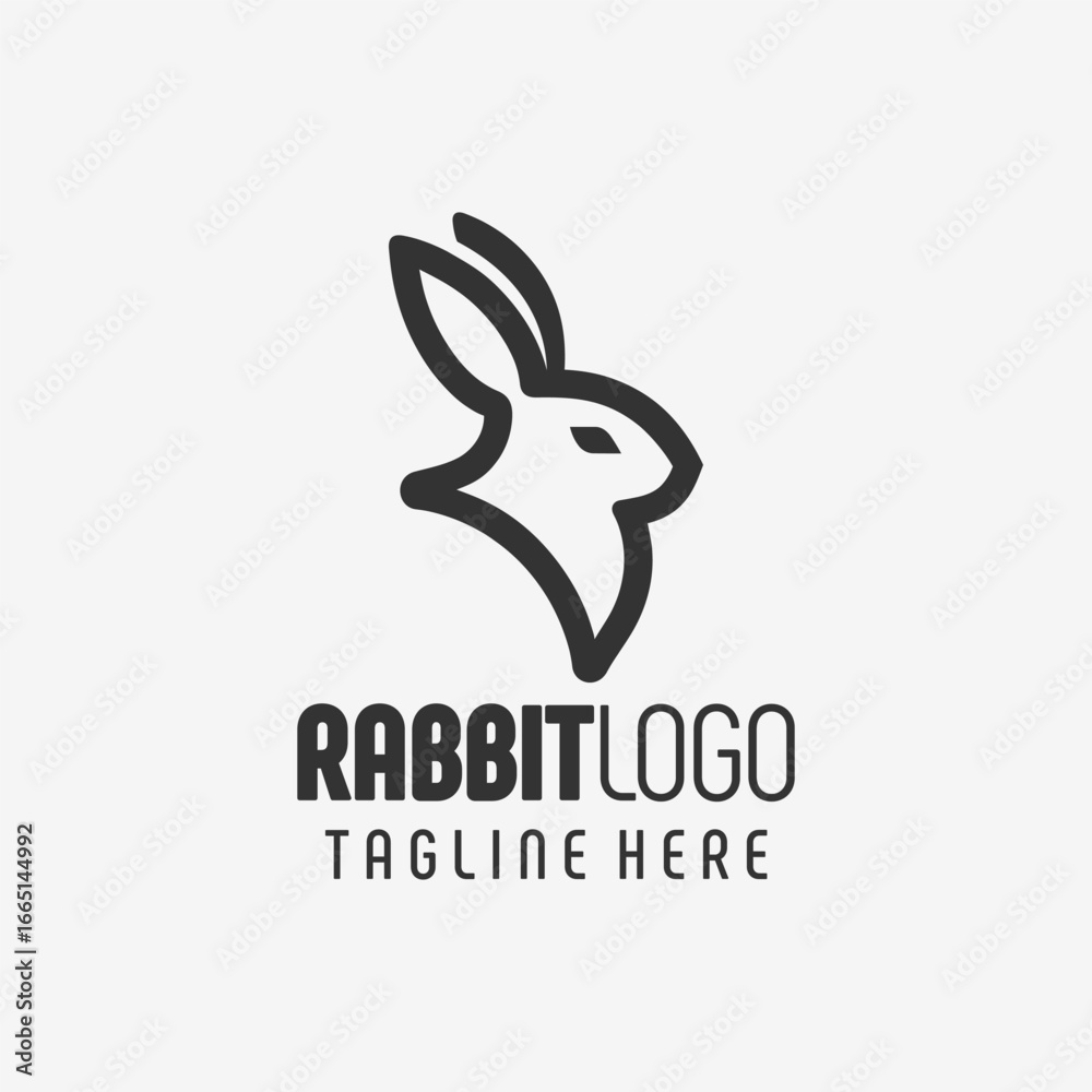 Fototapeta premium Bold Rabbit Illustration Logo Design