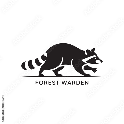 Raccoon Silhouette Logo Design – Forest Warden Concept