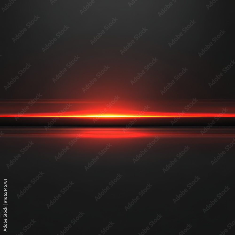 Fototapeta premium Red horizontal light shining on dark surface. Web backdrop, background or abstract