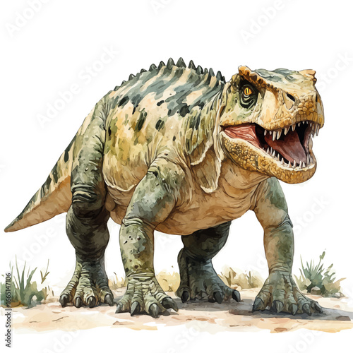 watercolor of Carnotaurus, vector, isolated on a white background.