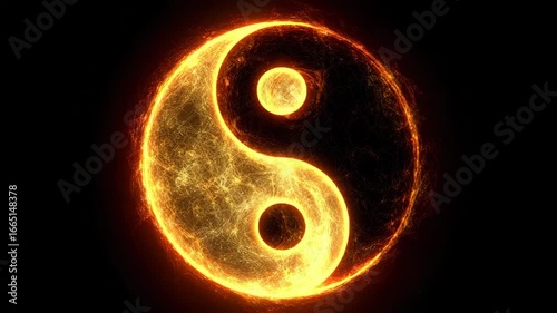 Harmony between light and dark in fiery symbolism