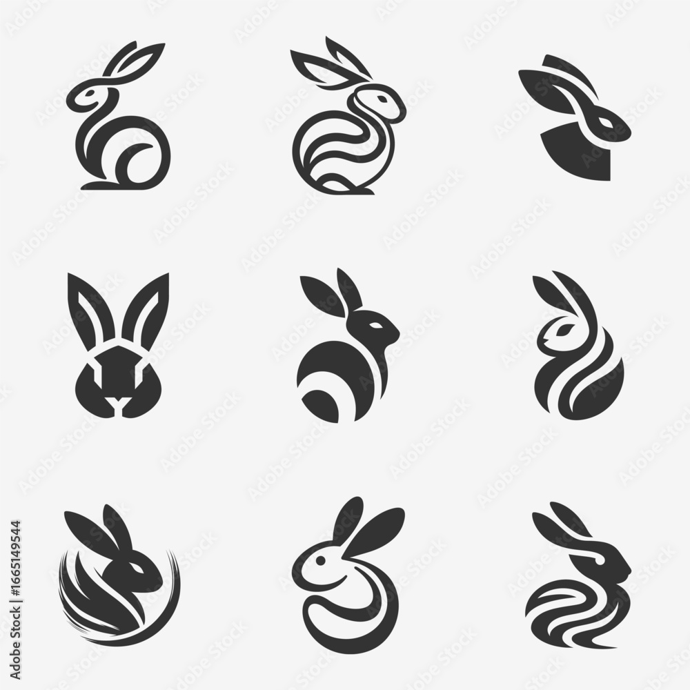 Obraz premium Luxury Rabbit Head Logo Design