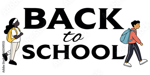 Excited children with backpacks happily walking towards a bright future, ready for Back to School adventures.