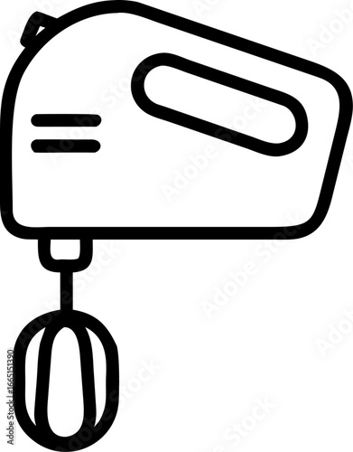 mixer vector icon on white or transparent background. bakery items or breakfast icons items Stroke icon collections. Editable Stroke icon collection Outline icon.