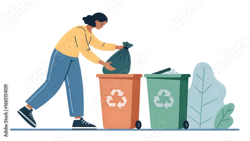 Person recycling waste 