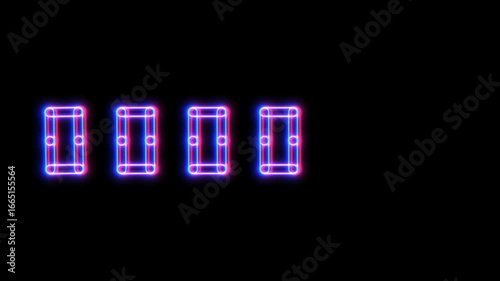 15 seconds digital countdown timer in neon style in 4K widescreen