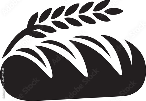 A clean black and white vector illustration depicting baking